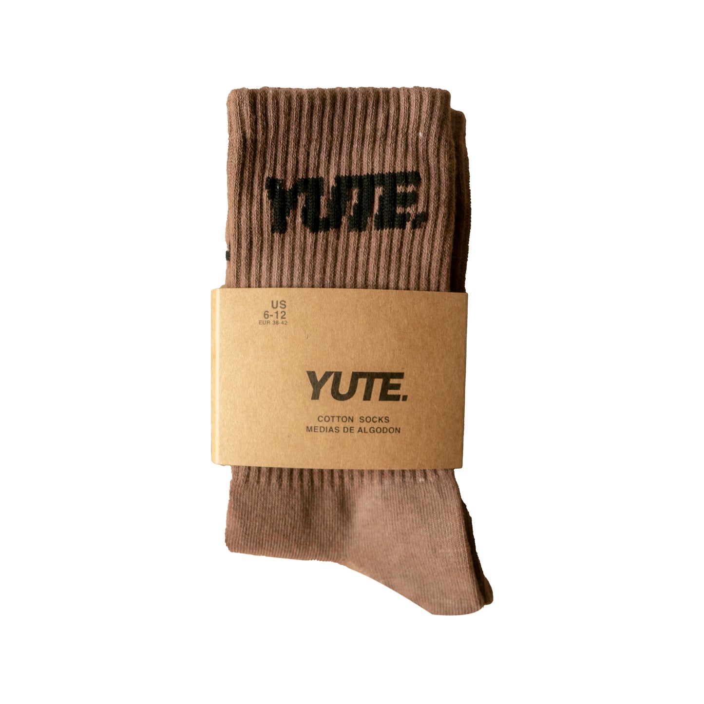 YUTE: Crew Socks (2 Pack) Black/ White