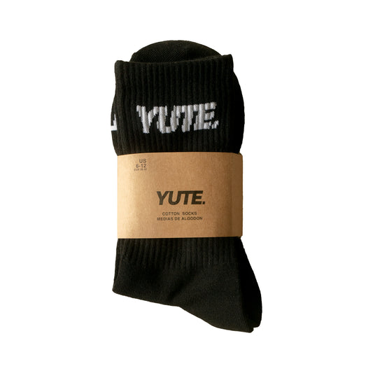 YUTE: calcetines (paquete de 2) negro/blanco