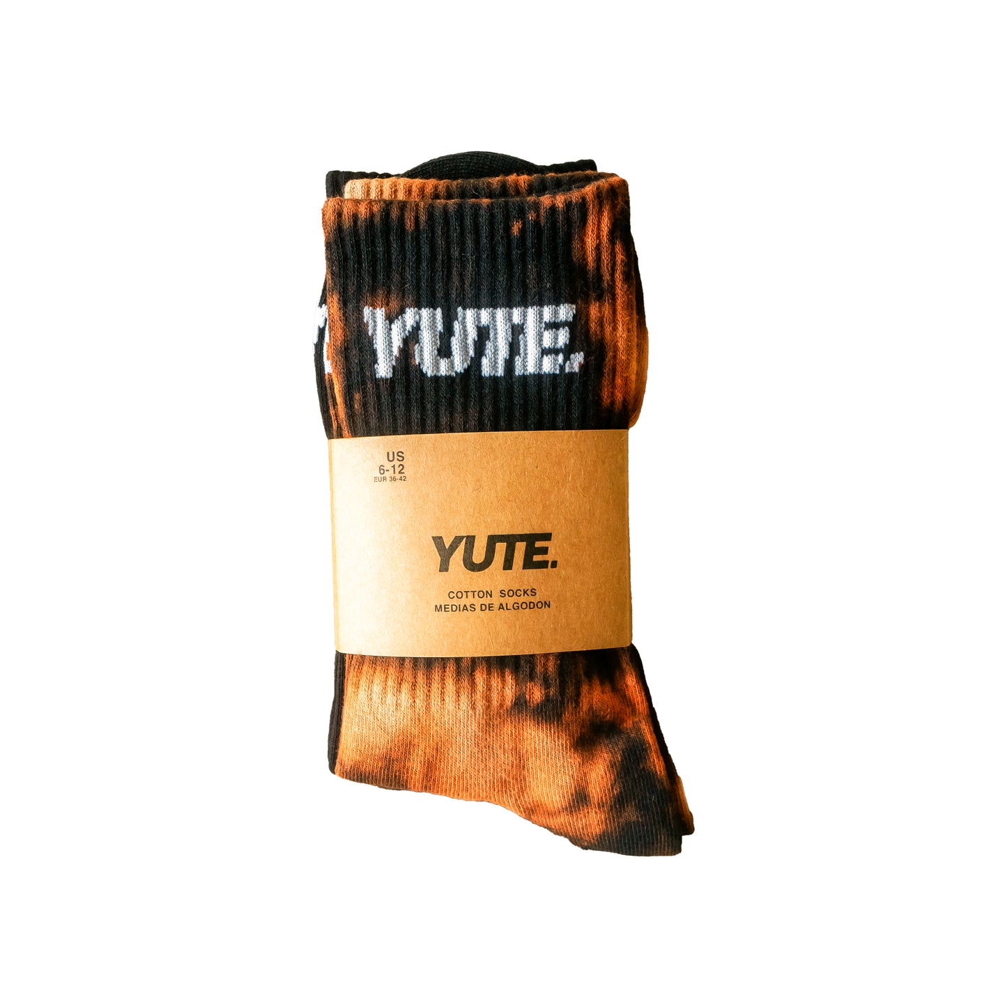 YUTE: Crew Socks (2 Pack) Black/ White