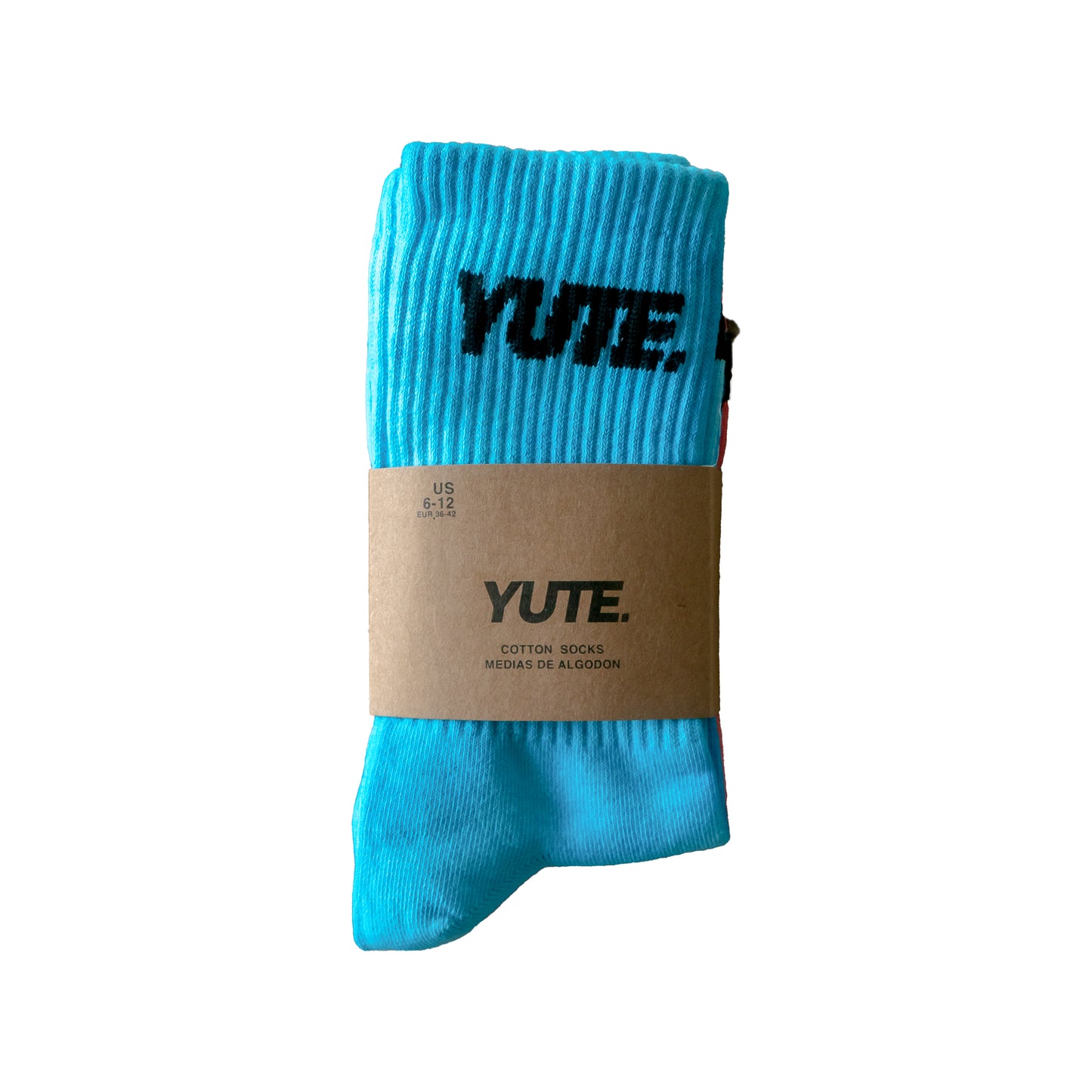 YUTE: Crew Socks (2 Pack) Black/ White